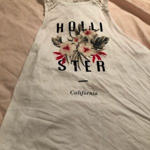 White Hollister tank too with pretty design.